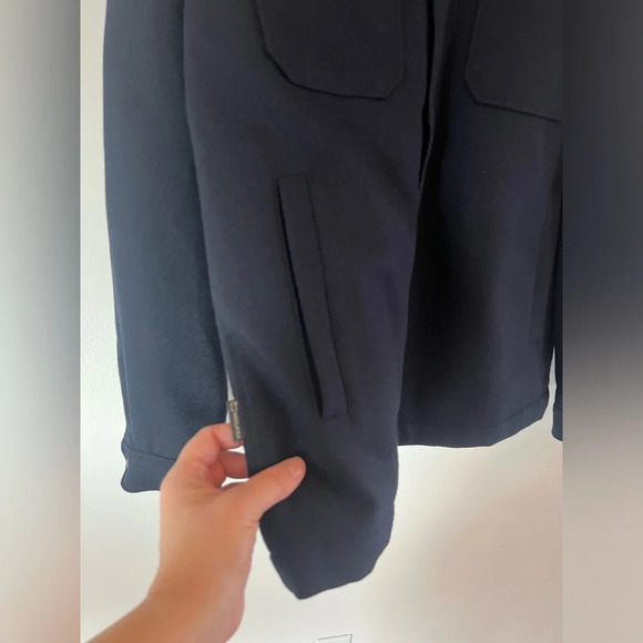 Alaskan Padded Duck Down Italian Wool Blend Melton Blue Overshirt Size Large - Picture 7 of 13